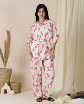 Red Satin Cotton Pajama Set